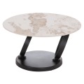 COFFEE TABLE DOUBLE NUBISA FK18364.01 METAL IN BLACK--SINTERED STONE PANDORA Φ80Χ43.5Hcm. COFFEE TABLE DOUBLE NUBISA FK18364.01 METAL IN BLACK--SINTERED STONE PANDORA Φ80Χ43.5Hcm.