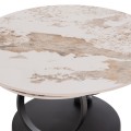 COFFEE TABLE DOUBLE NUBISA FK18364.01 METAL IN BLACK--SINTERED STONE PANDORA Φ80Χ43.5Hcm. COFFEE TABLE DOUBLE NUBISA FK18364.01 METAL IN BLACK--SINTERED STONE PANDORA Φ80Χ43.5Hcm.
