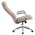 OFFICE CHAIR MEITE FK18353.02 BEIGE PU LEATHER--CHROMED BASE 66x71x127Hcm. OFFICE CHAIR MEITE FK18353.02 BEIGE PU LEATHER--CHROMED BASE 66x71x127Hcm.