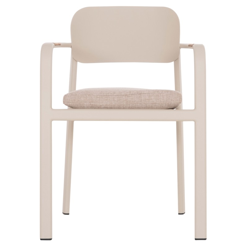 DINING CHAIR ELARA FK6414.05 BEIGE ALUMINUM-OLEFIN FABRIC--TEAK WOOD 56x62x78Hcm. DINING CHAIR ELARA FK6414.05 BEIGE ALUMINUM-OLEFIN FABRIC--TEAK WOOD 56x62x78Hcm.