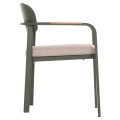 DINING CHAIR ELARA FK6414.06 GREEN ALUMINUM-BEIGE OLEFIN FABRIC--TEAK WOOD 56x62x78Hcm. DINING CHAIR ELARA FK6414.06 GREEN ALUMINUM-BEIGE OLEFIN FABRIC--TEAK WOOD 56x62x78Hcm.