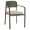 DINING CHAIR ELARA FK6414.06 GREEN ALUMINUM-BEIGE OLEFIN FABRIC--TEAK WOOD 56x62x78Hcm.