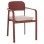 DINING CHAIR ELARA FK6414.07 RED ALUMINUM-BEIGE OLEFIN FABRIC--TEAK WOOD 56x62x78Hcm.