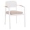 DINING CHAIR ELARA FK6414.02 WHITE ALUMINUM-BEIGE OLEFIN FABRIC--TEAK WOOD 56x62x78Hcm.