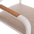DINING CHAIR ELARA FK6414.02 WHITE ALUMINUM-BEIGE OLEFIN FABRIC--TEAK WOOD 56x62x78Hcm. DINING CHAIR ELARA FK6414.02 WHITE ALUMINUM-BEIGE OLEFIN FABRIC--TEAK WOOD 56x62x78Hcm.