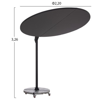 UMBRELLA WITH GROUND BASE SERIES CANNOPY FK21285.01 ALUMINUM & GRANITE--PENCIL GREY COLOR Φ2.2m UMBRELLA WITH GROUND BASE SERIES CANNOPY FK21285.01 ALUMINUM & GRANITE--PENCIL GREY COLOR Φ2.2m
