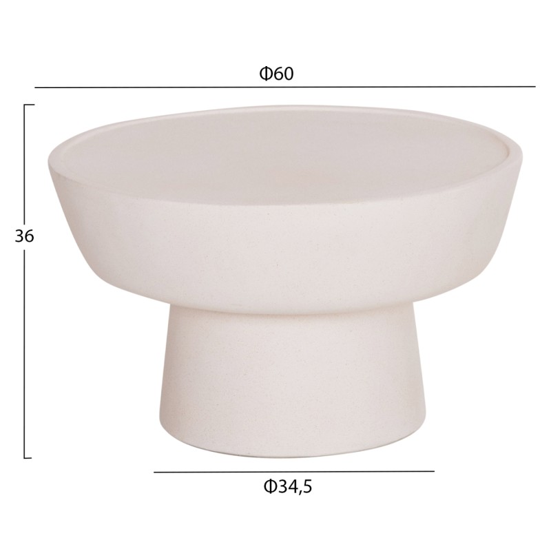 COFFEE TABLE PIRSON FK18155.02 FIBER CEMENT IN WHITE--Φ60x36Hcm. COFFEE TABLE PIRSON FK18155.02 FIBER CEMENT IN WHITE--Φ60x36Hcm.