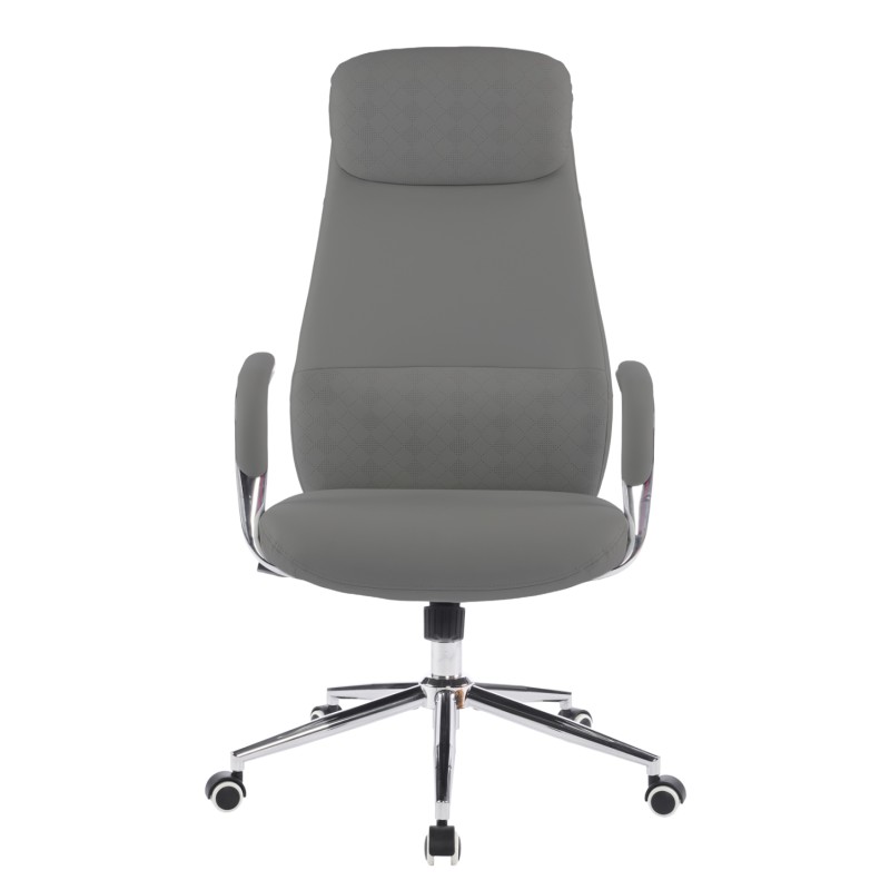 OFFICE CHAIR SONTY FK18354.10 GREY PU LEATHER--CHROMED BASE 64x68x125Hcm. OFFICE CHAIR SONTY FK18354.10 GREY PU LEATHER--CHROMED BASE 64x68x125Hcm.