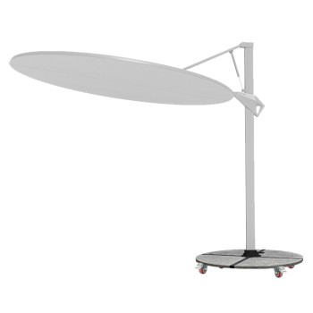 UMBRELLA WITH GROUND BASE SERIES CANNOPY FK21285.02 ALUMINUM & GRANITE--WHITE COLOR Φ2.2m