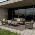 OUTDOOR LOUNGE SET 5PCS STREAM FK6426.01 DARK GREY ALUMINUM-STRAP ROPE- OLEFIN FABRIC