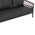 OUTDOOR LOUNGE SET 5PCS STREAM FK6426.01 DARK GREY ALUMINUM-STRAP ROPE- OLEFIN FABRIC