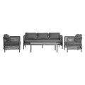 OUTDOOR LOUNGE SET 4PCS SONDRA FK6251.01 ALUMINUM-ROPE-CUSHIONS IN GREY