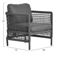 OUTDOOR LOUNGE SET 4PCS SONDRA FK6251.01 ALUMINUM-ROPE-CUSHIONS IN GREY