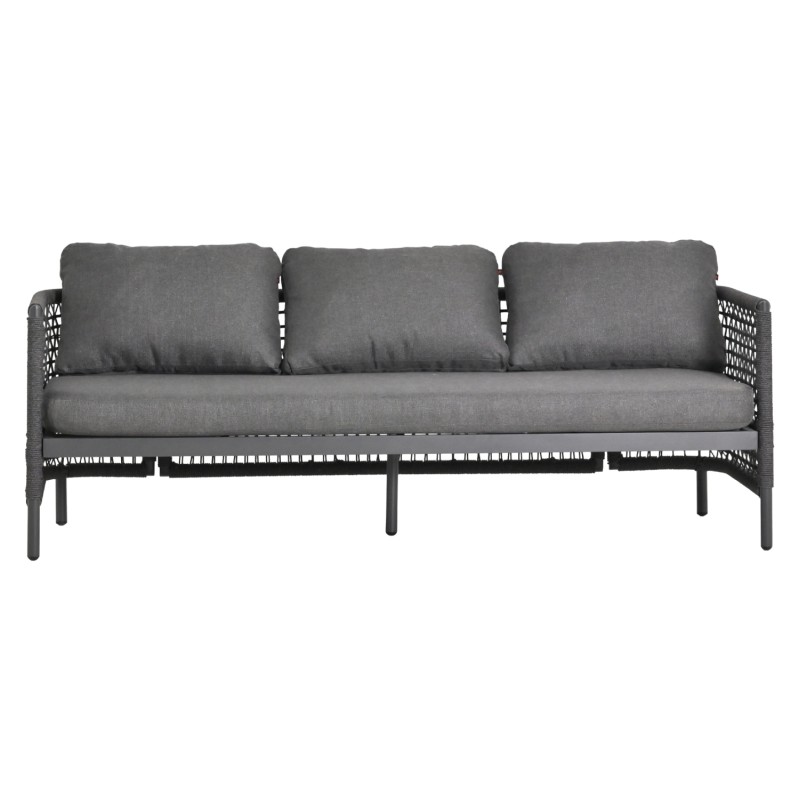 OUTDOOR LOUNGE SET 4PCS SONDRA FK6251.01 ALUMINUM-ROPE-CUSHIONS IN GREY