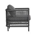 OUTDOOR LOUNGE SET 4PCS SONDRA FK6251.01 ALUMINUM-ROPE-CUSHIONS IN GREY