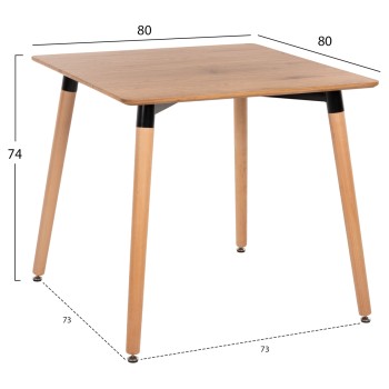 DINING SET 3PCS TWIST FK21379 SQUARE TABLE--2 DINING CHAIRS IN CAPPUCCINO