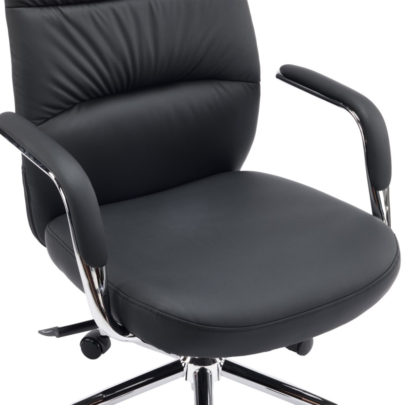 OFFICE CHAIR TEETER FK18355.01 BLACK PU LEATHER--CHROMED BASE 67x66x121Hcm. OFFICE CHAIR TEETER FK18355.01 BLACK PU LEATHER--CHROMED BASE 67x66x121Hcm.