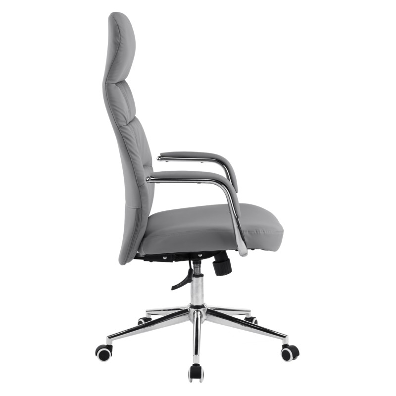OFFICE CHAIR TEETER FK18355.10 GREY PU LEATHER--CHROMED BASE 67x66x121Hcm. OFFICE CHAIR TEETER FK18355.10 GREY PU LEATHER--CHROMED BASE 67x66x121Hcm.