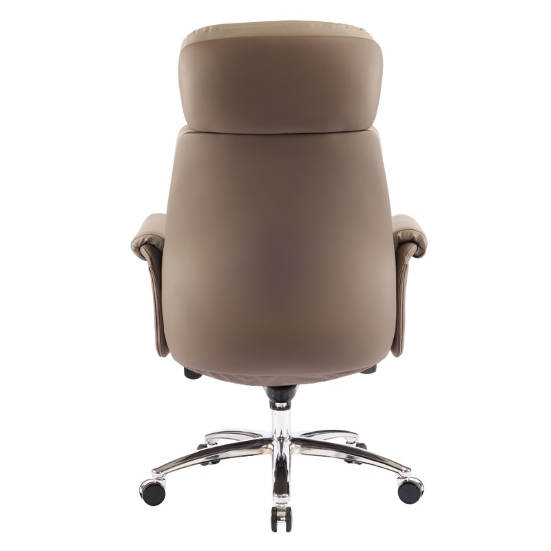 OFFICE CHAIR TOMLIN FK18358.02 BEIGE-BROWN PU LEATHER--CHROMED BASE 72x74x128Hcm. OFFICE CHAIR TOMLIN FK18358.02 BEIGE-BROWN PU LEATHER--CHROMED BASE 72x74x128Hcm.