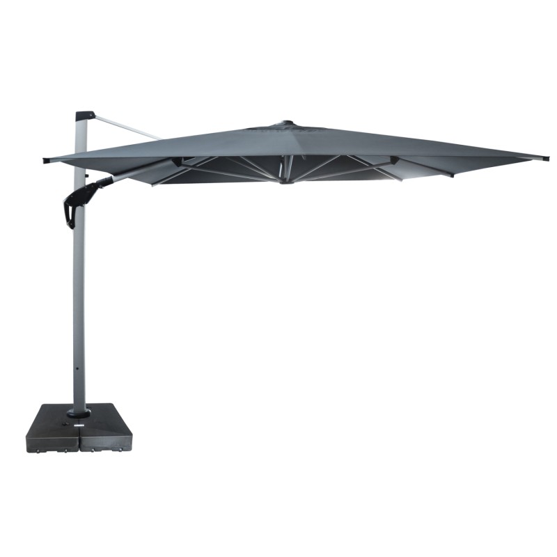 UMBRELLA WITH GROUND WATER BASE JAVANTE FK10723.01 ALUMINUM IN SILVER COLOR--GREY SHADE 3x4x2.86FK UMBRELLA WITH GROUND WATER BASE JAVANTE FK10723.01 ALUMINUM IN SILVER COLOR--GREY SHADE 3x4x2.86FK