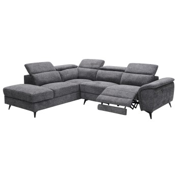 SOFA LEFT CORNER-RECLINE & STORAGE SPACE RESTRO FK3339.01L GREY FABRIC 290x220x80Hcm.