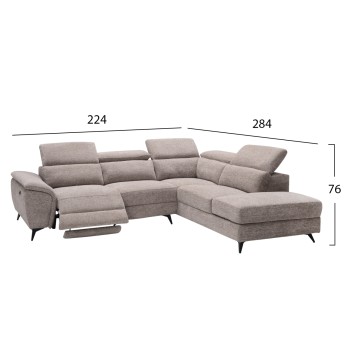 SOFA RIGHT CORNER-RECLINE & STORAGE SPACE RESTRO FK3339.02R BEIGE FABRIC 290x220x80Hcm. SOFA RIGHT CORNER-RECLINE & STORAGE SPACE RESTRO FK3339.02R BEIGE FABRIC 290x220x80Hcm.