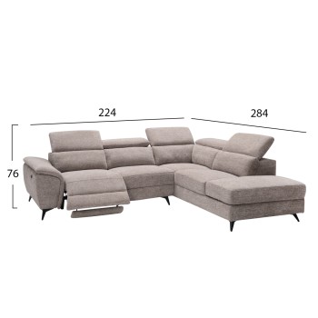 SOFA LEFT CORNER-RECLINE & STORAGE SPACE RESTRO FK3339.02L BEIGE FABRIC 290x220x80Hcm. SOFA LEFT CORNER-RECLINE & STORAGE SPACE RESTRO FK3339.02L BEIGE FABRIC 290x220x80Hcm.