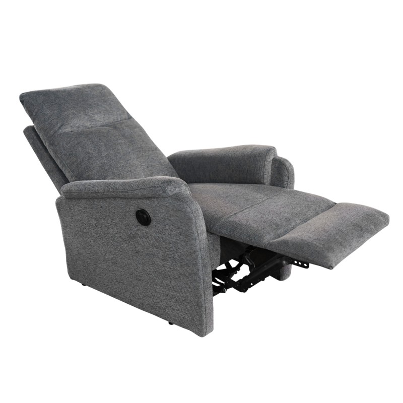 ARMCHAIR RELAX WITH ELECTRIC RECLINE SYNTHIA FK3309.03 GREY FABRIC 75x86x100Hcm. ARMCHAIR RELAX WITH ELECTRIC RECLINE SYNTHIA FK3309.03 GREY FABRIC 75x86x100Hcm.