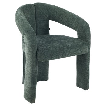 DINING CHAIR FK18362.04 GREEN LINEN FABRIC 64x50x76.5Hcm.