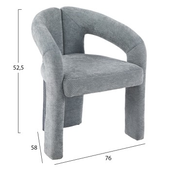 DINING CHAIR NEZA FK18362.01 LIGHT GREY LINEN FABRIC 64x50x76.5Hcm.