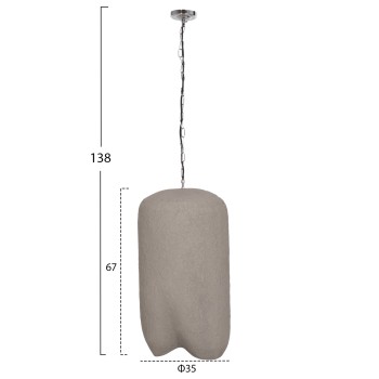 CEILING PENDANT LAMP LOGKY FK4704.03L FIBER CEMENT IN GREY 35x35x67Hcm. CEILING PENDANT LAMP LOGKY FK4704.03L FIBER CEMENT IN GREY 35x35x67Hcm.