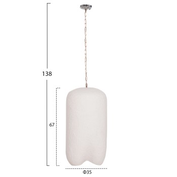 CEILING PENDANT LAMP LOGKY FK4704.02L FIBER CEMENT IN WHITE 35x35x67Hcm. CEILING PENDANT LAMP LOGKY FK4704.02L FIBER CEMENT IN WHITE 35x35x67Hcm.