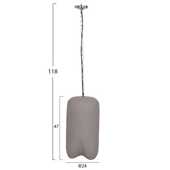 CEILING PENDANT LAMP LOGKY FK4704.03S FIBER CEMENT IN GREY Φ24x47Hcm CEILING PENDANT LAMP LOGKY FK4704.03S FIBER CEMENT IN GREY Φ24x47Hcm