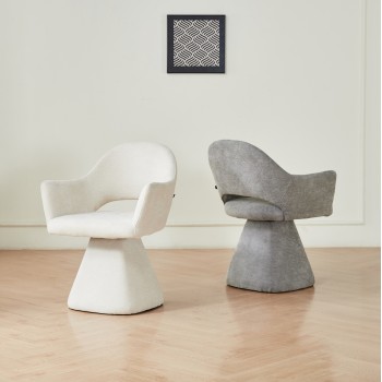 SWIVEL DINING CHAIR SIMA FK18360.02 LINEN FABRIC IN ECRU 64x61x84.5Hcm SWIVEL DINING CHAIR SIMA FK18360.02 LINEN FABRIC IN ECRU 64x61x84.5Hcm