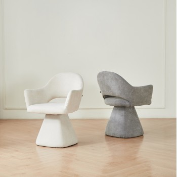 SWIVEL DINING CHAIR SIMA FK18360.01 LINEN FABRIC IN GREY 64x61x84.5Hcm SWIVEL DINING CHAIR SIMA FK18360.01 LINEN FABRIC IN GREY 64x61x84.5Hcm