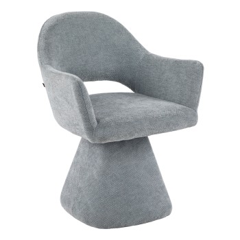 SWIVEL DINING CHAIR SIMA FK18360.01 LINEN FABRIC IN GREY 64x61x84.5Hcm