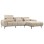 CORNER SOFA RIGHT DIVYA FK3267.11R BROWN FABRIC 260x100-174x104Hcm.