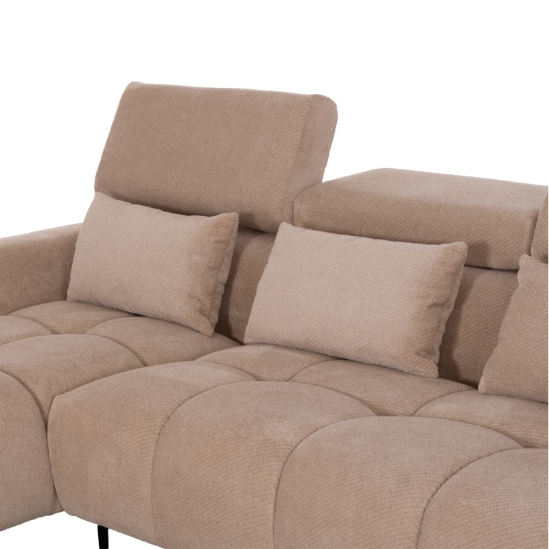 CORNER SOFA LEFT DIVYA FK3267.11L BROWN FABRIC 260x100-174x104Hcm. CORNER SOFA LEFT DIVYA FK3267.11L BROWN FABRIC 260x100-174x104Hcm.