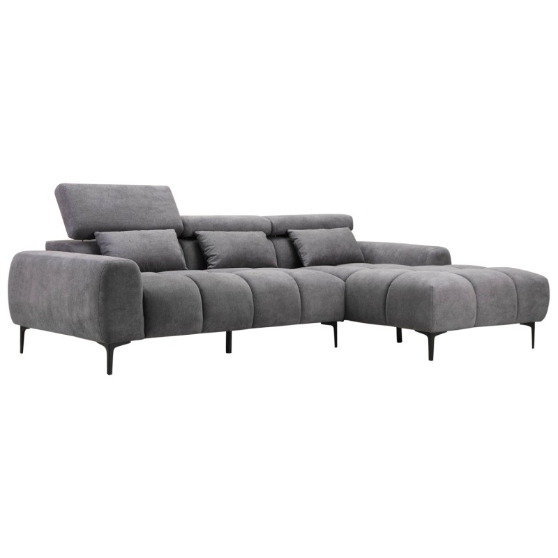 CORNER SOFA RIGHT DIVYA FK3267.12R GREY FABRIC 264x175x99Hcm.