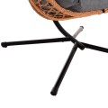 HANGING NEST NESTA FK6468.05 BLACK METAL (STEEL)--BROWN P.E.RATTAN 100x100x190Hcm. HANGING NEST NESTA FK6468.05 BLACK METAL (STEEL)--BROWN P.E.RATTAN 100x100x190Hcm.