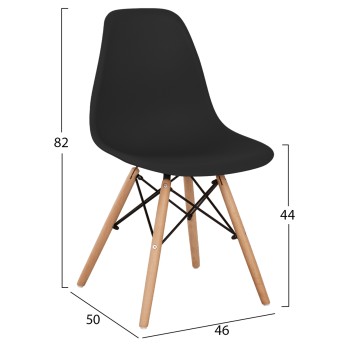 DINING SET 3PCS ROLLO FK21389 ROUND TABLE--2 DINING CHAIRS IN BLACK