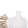 TABLE DECORATIVE VASE JEBB FK4689.02 TERRACOTA IN WHITE & GRASS--32x15x33Hcm. TABLE DECORATIVE VASE JEBB FK4689.02 TERRACOTA IN WHITE & GRASS--32x15x33Hcm.