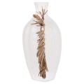TABLE DECORATIVE VASE JEBB FK4689.02 TERRACOTA IN WHITE & GRASS--32x15x33Hcm. TABLE DECORATIVE VASE JEBB FK4689.02 TERRACOTA IN WHITE & GRASS--32x15x33Hcm.