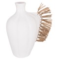 TABLE DECORATIVE VASE JEBB FK4689.02 TERRACOTA IN WHITE & GRASS--32x15x33Hcm. TABLE DECORATIVE VASE JEBB FK4689.02 TERRACOTA IN WHITE & GRASS--32x15x33Hcm.