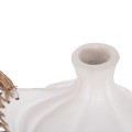TABLE DECORATIVE VASE JEBB FK4689.02 TERRACOTA IN WHITE & GRASS--32x15x33Hcm. TABLE DECORATIVE VASE JEBB FK4689.02 TERRACOTA IN WHITE & GRASS--32x15x33Hcm.