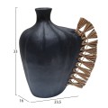 TABLE DECORATIVE VASE JEBB FK4689.01 TERRACOTA IN BLACK & GRASS--32x15x33Hcm. TABLE DECORATIVE VASE JEBB FK4689.01 TERRACOTA IN BLACK & GRASS--32x15x33Hcm.