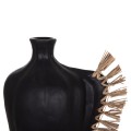 TABLE DECORATIVE VASE JEBB FK4689.01 TERRACOTA IN BLACK & GRASS--32x15x33Hcm. TABLE DECORATIVE VASE JEBB FK4689.01 TERRACOTA IN BLACK & GRASS--32x15x33Hcm.