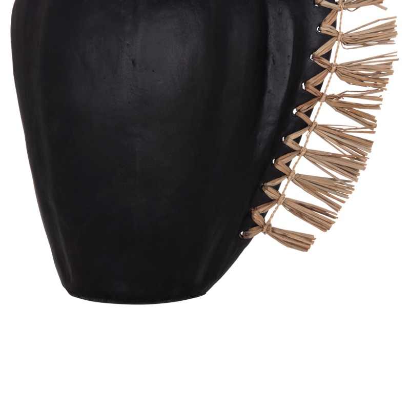 TABLE DECORATIVE VASE JEBB FK4689.01 TERRACOTA IN BLACK & GRASS--32x15x33Hcm. TABLE DECORATIVE VASE JEBB FK4689.01 TERRACOTA IN BLACK & GRASS--32x15x33Hcm.