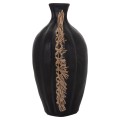 TABLE DECORATIVE VASE JEBB FK4689.01 TERRACOTA IN BLACK & GRASS--32x15x33Hcm. TABLE DECORATIVE VASE JEBB FK4689.01 TERRACOTA IN BLACK & GRASS--32x15x33Hcm.