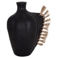 TABLE DECORATIVE VASE JEBB FK4689.01 TERRACOTA IN BLACK & GRASS--32x15x33Hcm. TABLE DECORATIVE VASE JEBB FK4689.01 TERRACOTA IN BLACK & GRASS--32x15x33Hcm.